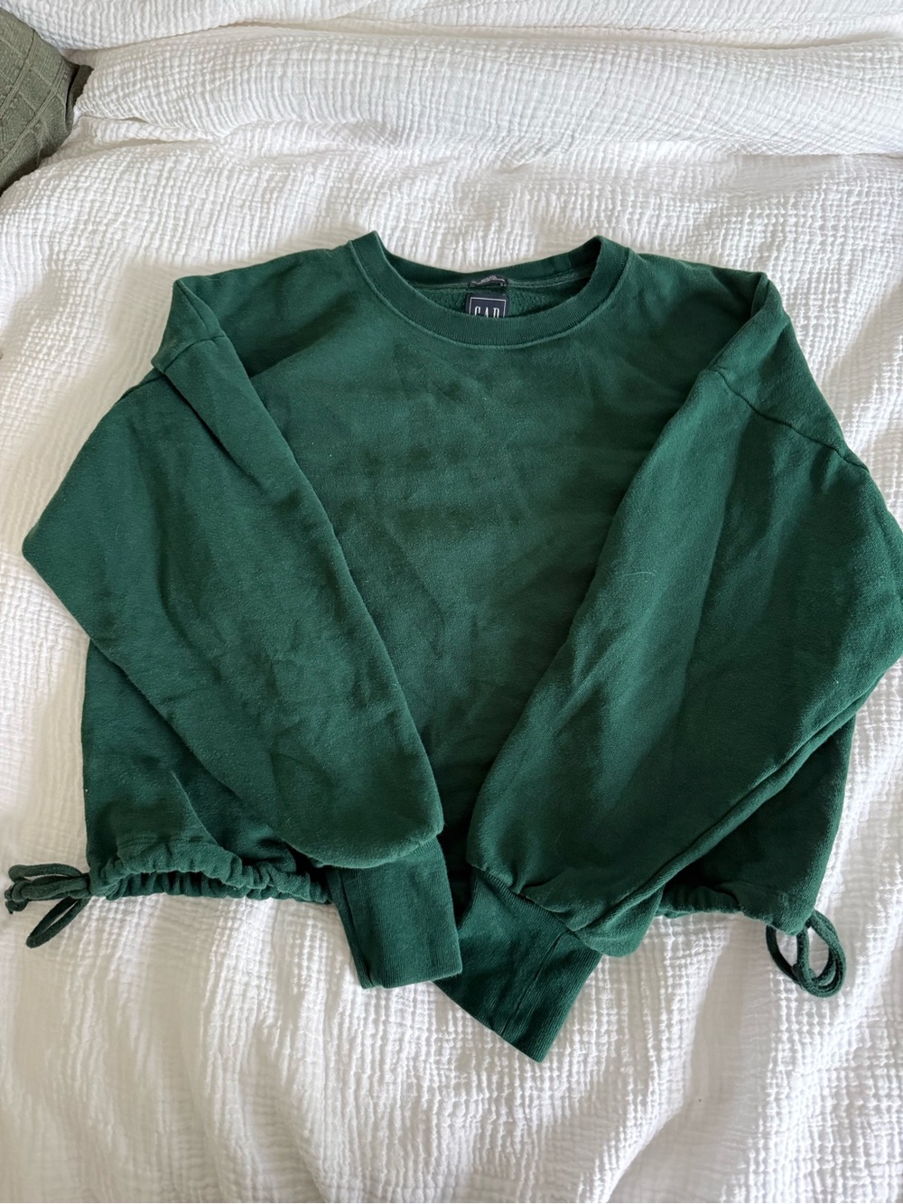 GAP Forest Green Crewneck Sweatshirt with Drawstring Hem